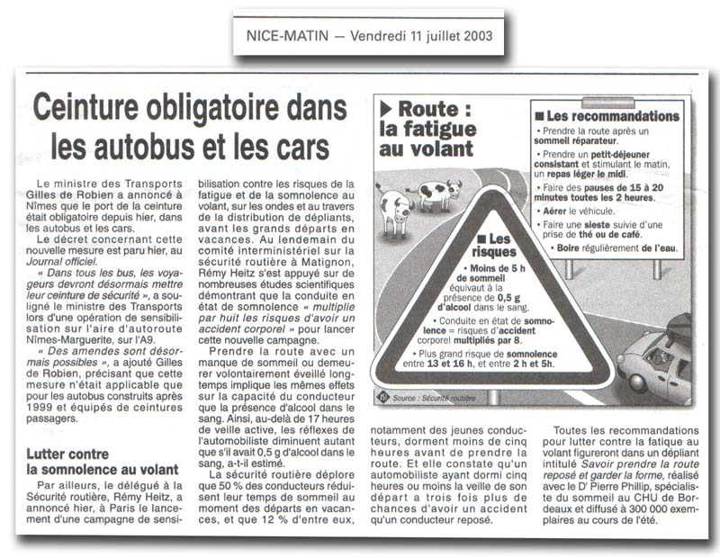 La fatigue au volant = Danger